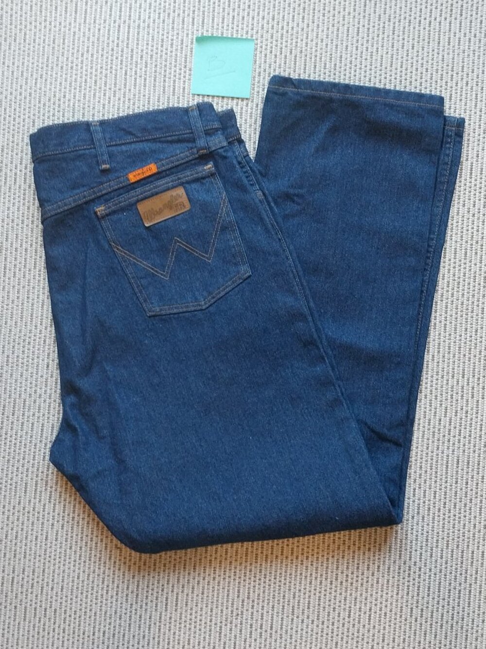 Wrangler FR Jeans Mens 42 x 32 Blue Flame Resistant Cowboy Cut 13 Original Fit.